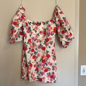 Zara Floral Print Skirt with Elastic Waist